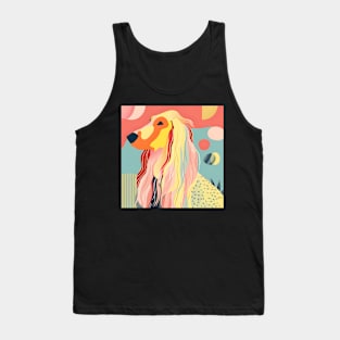 Afghan Hound in 80's Tank Top